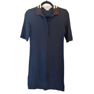 Lacoste Polo Shirt Dress sz EUR 32 US 0-00 XS Pique Cotton navy preppy classic g